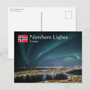 Cartão Postal Tromso das luzes do norte