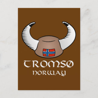 Cartão Postal Tromso Norway Viking Hat