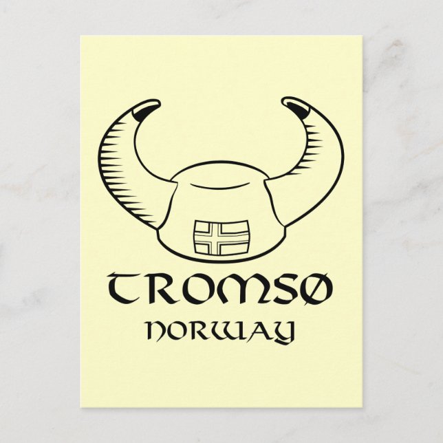 Cartão Postal Tromso Norway Viking Hat (Frente)