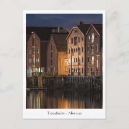 Cartão Postal Trondheim Houses Noruega