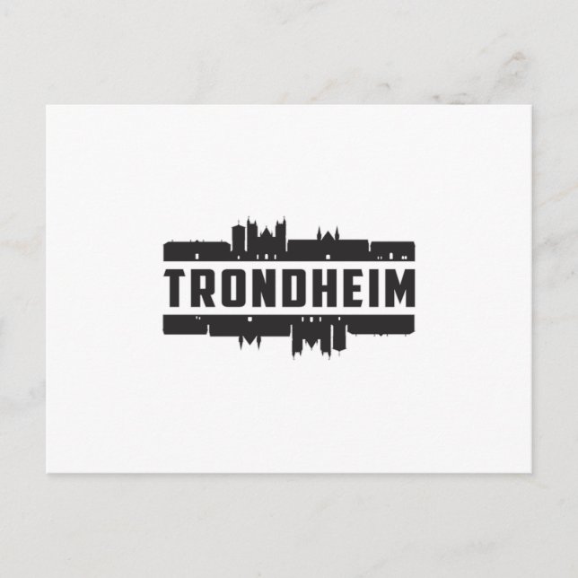 Cartão Postal Trondheim Norway City Skyline Cityscape Trip Gift (Frente)