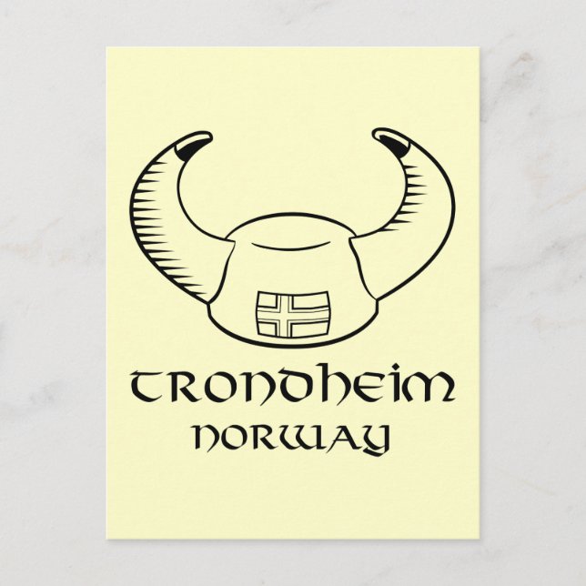 Cartão Postal Trondheim Norway Viking Hat (Frente)