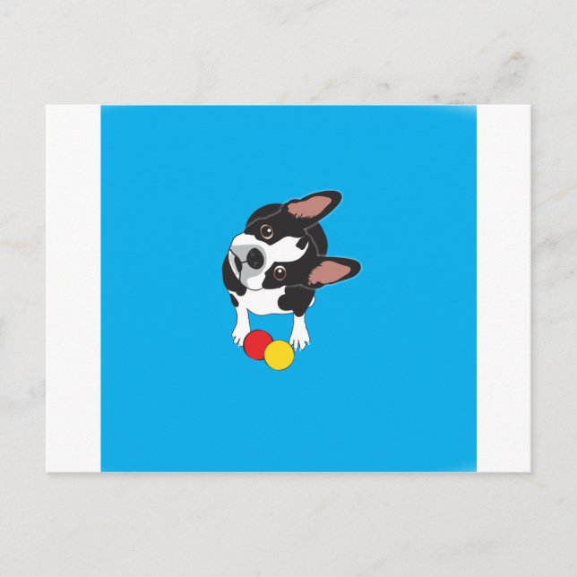 Cartão Postal Trooper o Boston Terrier (Frente)