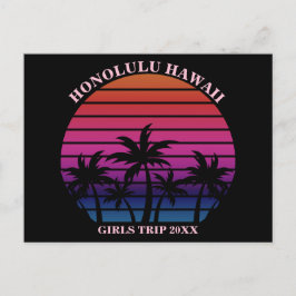 Cartão Postal Tropical Beach Girls Trip Pink Black Custom