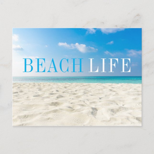 Cartão Postal Tropical Beach Sea Sand Sky & Summer Day (Frente)