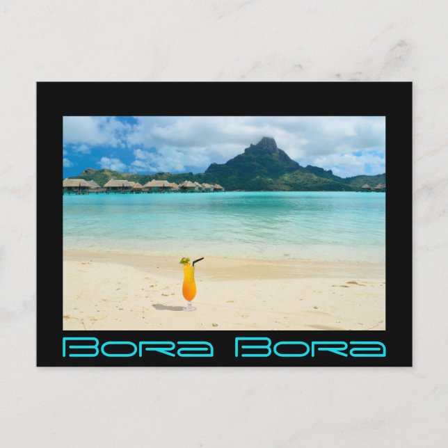 Cartão postal tropical Bora Bora (Frente)