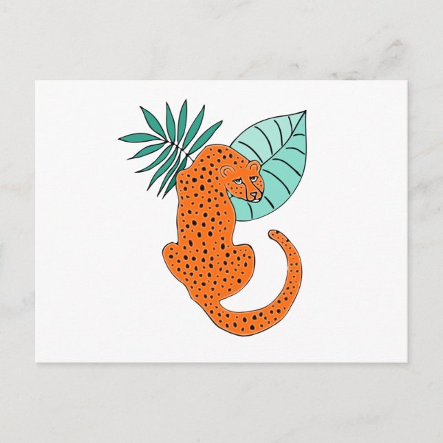 Cartão postal Tropical Fern da Selgle Jaguar (Frente)