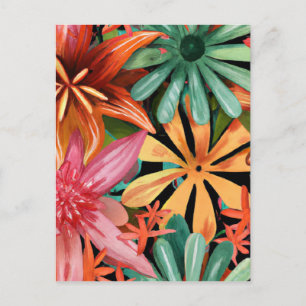 Cartão Postal tropical/havaiano/floral/floral