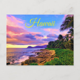 Cartão Postal Tropical Hawaii Seashore Sunset