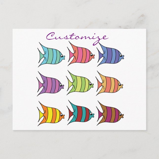 Cartão Postal Tropical Peixe Tropical Thunder_Cove multicolor (Frente)