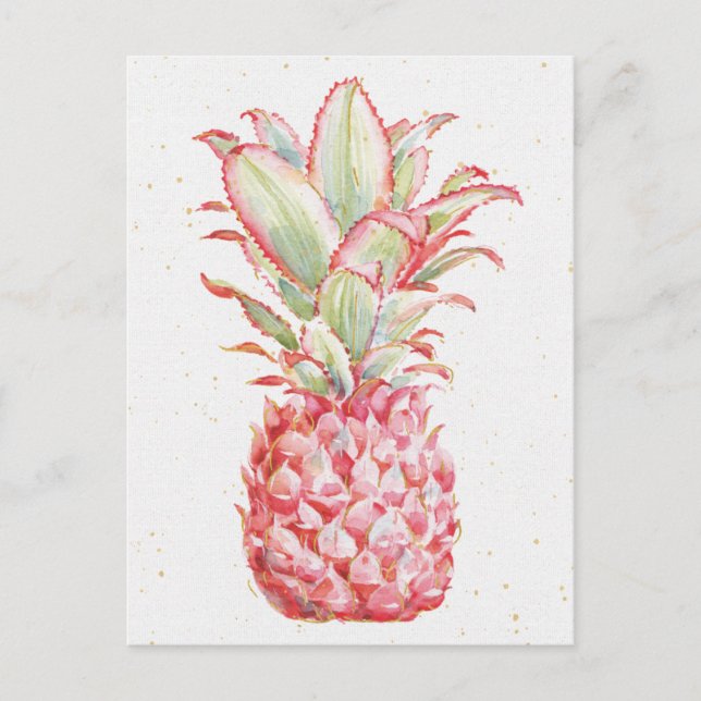 Cartão Postal Tropical | Pink Pineapple (Frente)