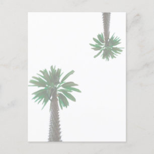 Cartão Postal Tropical Verde-Palmeira Estilizada Pastel