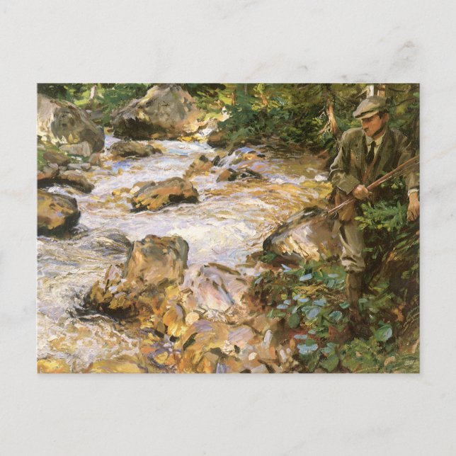 Cartão Postal Trout Stream no Tirol de John Singer Sargent (Frente)