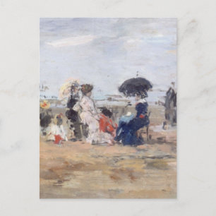 Cartão Postal Trouville, Scène de plage - Eugène Boudin