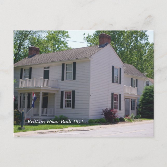 Cartão Postal Troy 066, Brittany House Built 1851 (Frente)