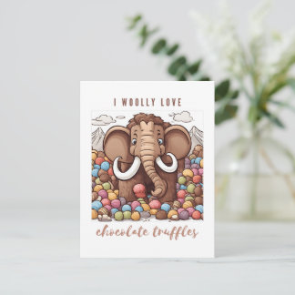Cartão Postal trufas de chocolate mamute lanudo
