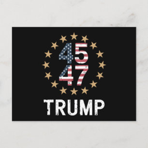 Cartão Postal Trump 2024 Bandeira Retomar a América Trump 45 47 