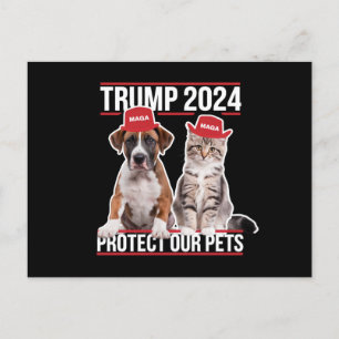Cartão Postal Trump 2024 Proteja Nossos Animais de Estimação Gat