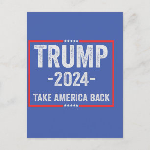 Cartão Postal Trump 2024 Republicano Patriótico Eleição Presiden