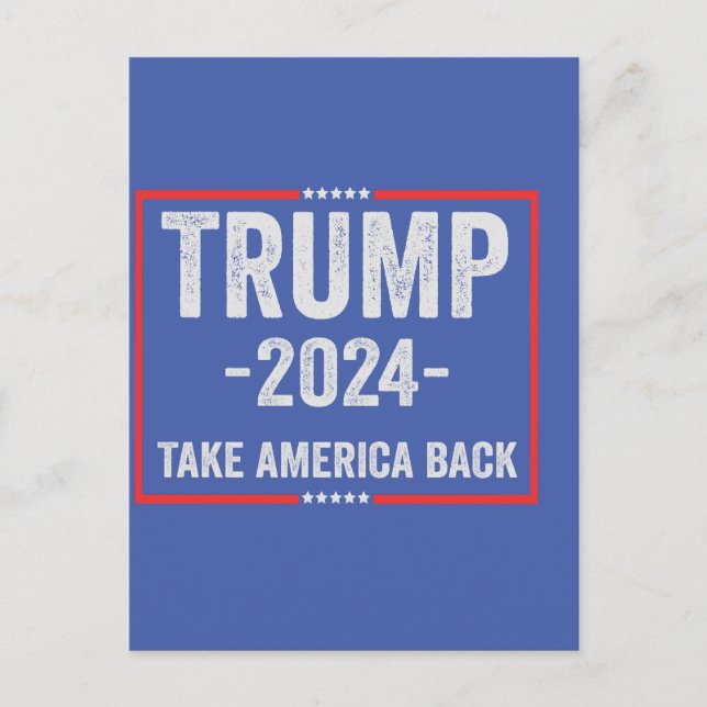 Cartão Postal Trump 2024 Republicano Patriótico Eleição Presiden (Frente)