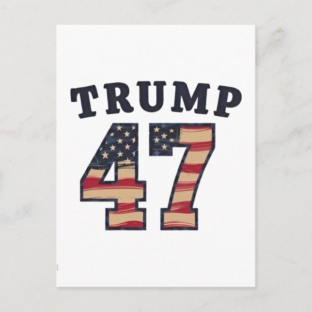 Cartão Postal Trump 47 Orgulhoso Dia da Inauguração da Maga Amer (Frente)