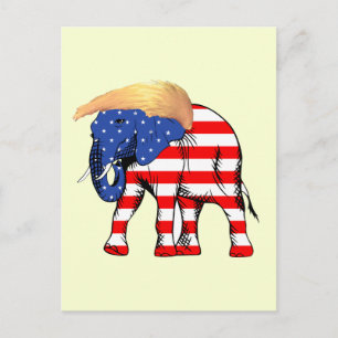 Cartão Postal Trump Bad Hair Republican Elephant, ZSSG