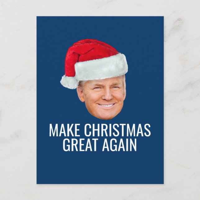 Cartão Postal Trump com Santa Hat - Faça Excelente de Natal nova (Frente)