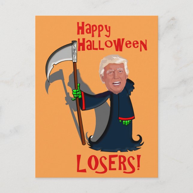 Cartão Postal Trump como Grim Reaper Halloween (Frente)