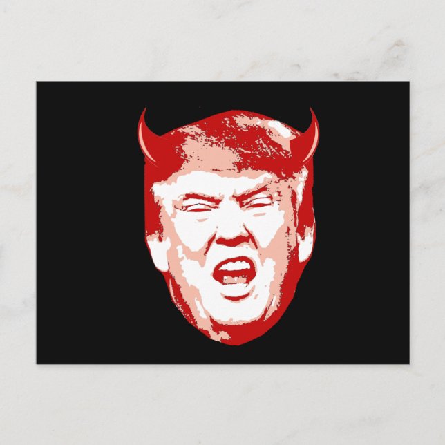 Cartão Postal Trump Devil Head - Anti-Trump - (Frente)