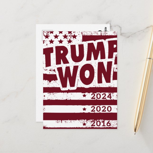 Cartão Postal Trump Ganhou (Frente/Verso In Situ)