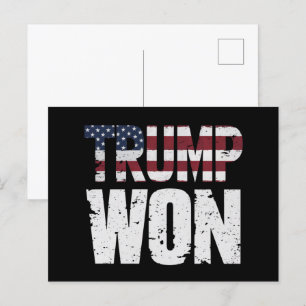 Cartão Postal Trump Ganhou 47º Presidente dos EUA Venceu Eleição