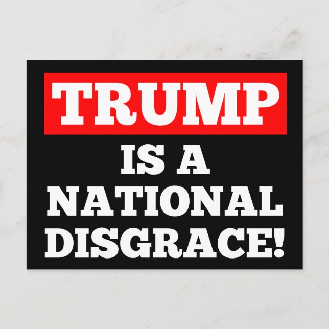 Cartão Postal Trump is a National Disgrace Black Postcard (Frente)