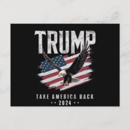 Cartão Postal Trump Leve a América de Volta Eleição 2024 Vintage
