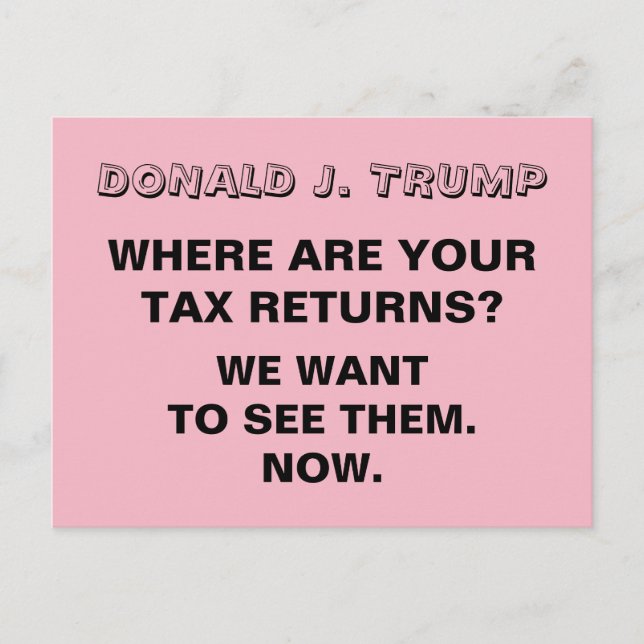 Cartão Postal Trump Onde está a sua resistência ao retorno de im (Frente)