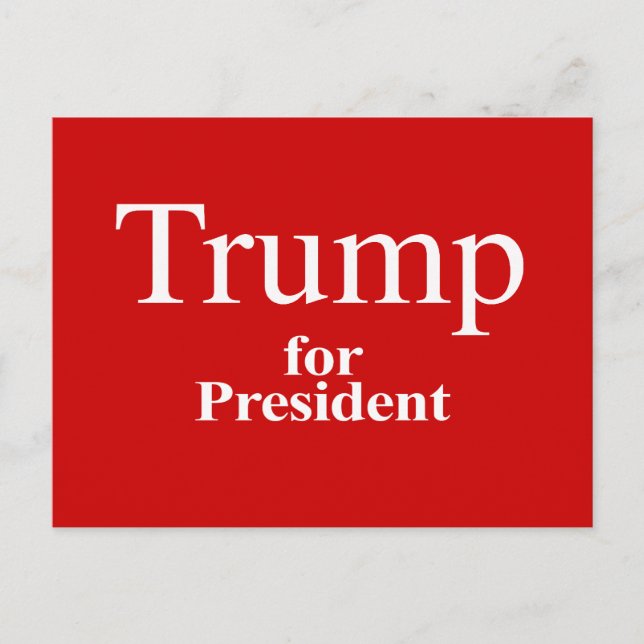 Cartão Postal Trump para Presidente (Frente)