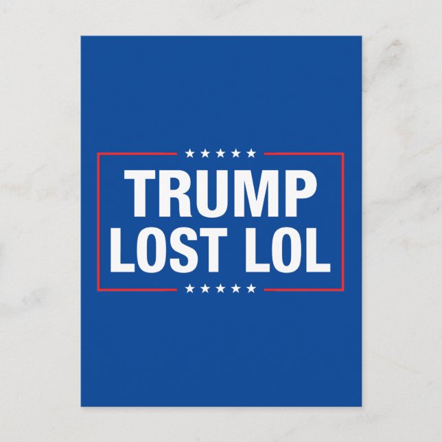 Cartão Postal Trump perdeu loe engraçadinho anti-trump (Frente)