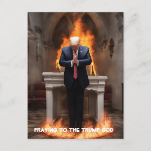 Cartão Postal Trump Prays em uma Igreja
