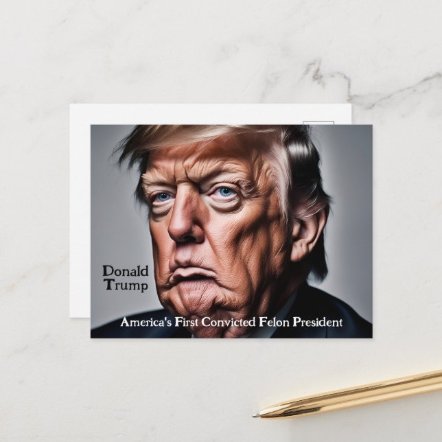 Cartão Postal Trump: Primeiro Felon Condenado pela América (Frente/Verso In Situ)