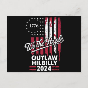 Cartão Postal Trump Vance 2024 Donald Trump Outlaw Hillbilly