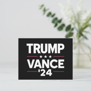 Cartão Postal Trump Vance 2024 Para Presidente VP/Eleições Nos E