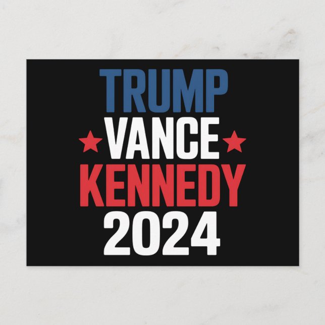 Cartão Postal Trump Vance Kennedy Presidente 2024 Eleição (Frente)