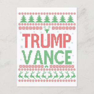 Cartão Postal Trump Vance Republicano Feio Natal Doce Xmas