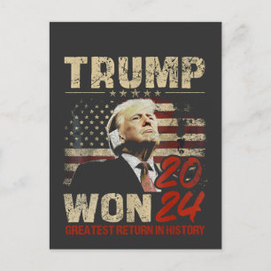 Cartão Postal Trump Venceu 2024 Maior Retorno da História
