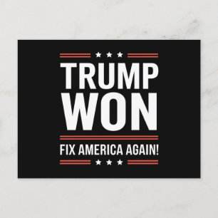 Cartão Postal Trump Venceu MAGA Trump Vencedor 2024 Conserte a A