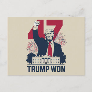 Cartão Postal Trump Venceu Novamente Eleição 2024 Presidente 47º