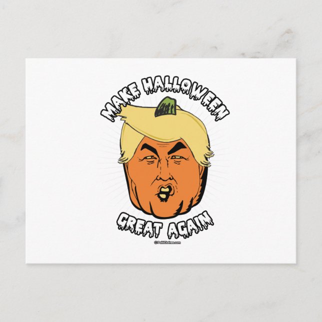 Cartão Postal Trumpkin - Faça o Excelente de Halloween novamente (Frente)
