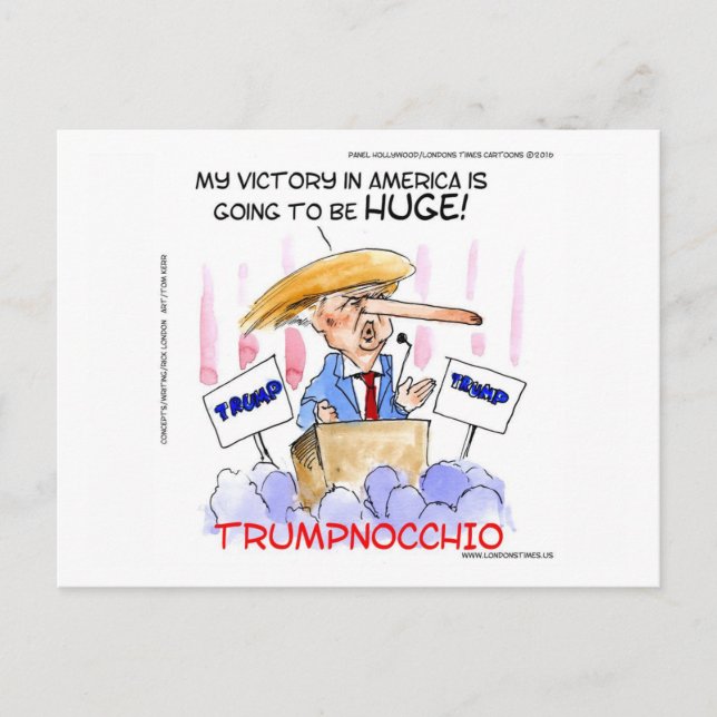 Cartão Postal Trumpnocchio Funny Donald Trump Itens (Frente)