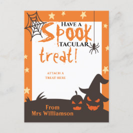 Cartão Postal Truque de Sala de Aula de Halloween ou Titular do