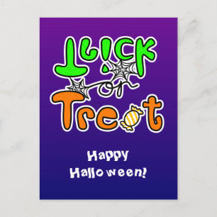 Cartão Postal Truque ou tratamento de festas de Halloween