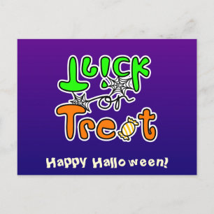Cartão Postal Truque ou tratamento de festas de Halloween